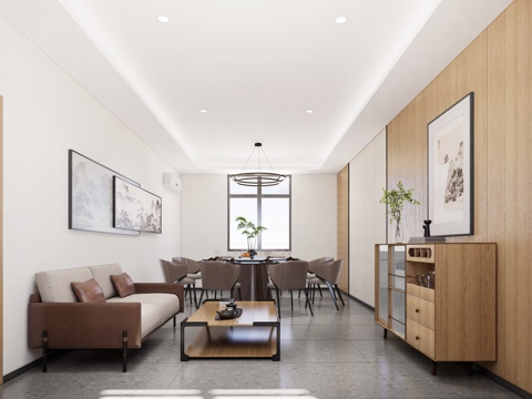 现代简约包厢 现代餐厅包间 餐饮包间 包间桌椅 餐边柜su模型