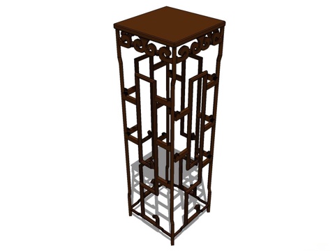 角几 边几 花几 实木花几su模型