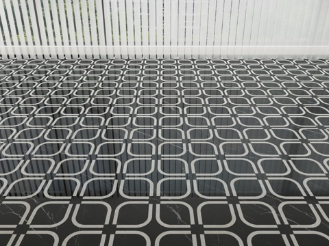  现代石材地面拼花3d模型 