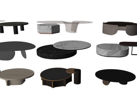 现代室内茶几组合su模型