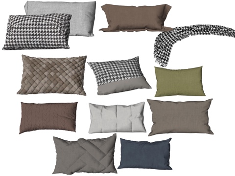 现代抱枕靠枕枕头su模型