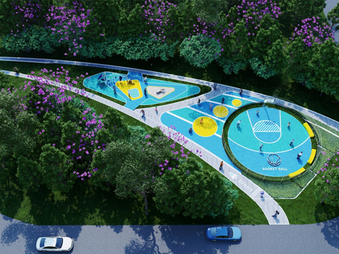 现代郊野运动公园 主题体育公园su模型