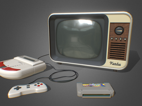 复古游戏手柄 游戏设备 游戏套装 电子游戏su模型