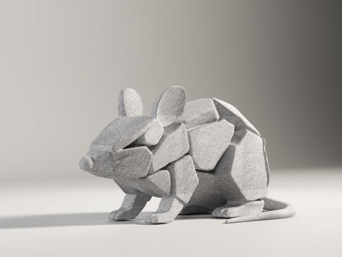 老鼠雕塑 石块拼接雕塑 动物雕塑 景观雕塑 公园雕塑 老鼠艺su模型