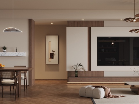  宋式美学客餐厅3d模型 