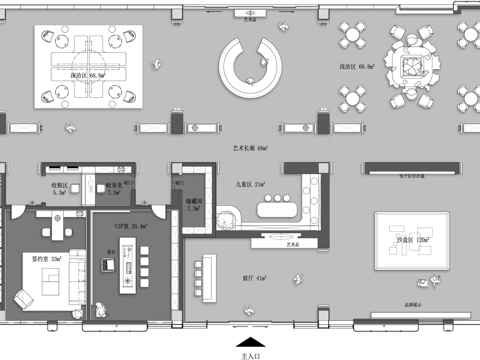  万达天鹅湖售楼部规划图cad施工图 