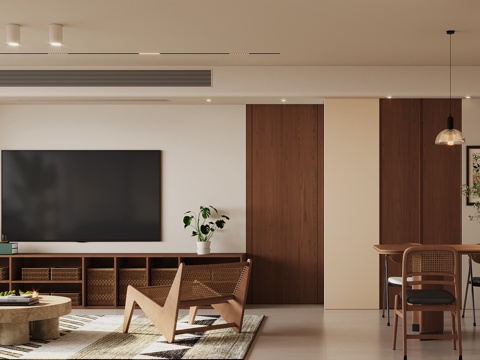  中古风客餐厅3d模型 