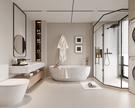  现代卫生间 别墅卫生间 酒店卫生间3d模型 