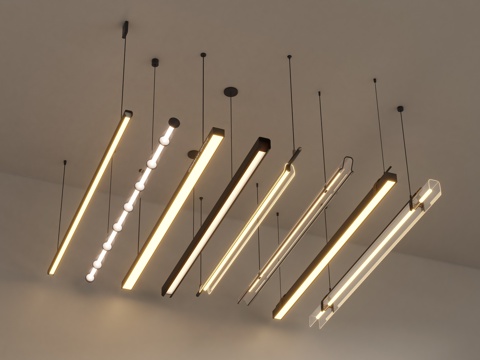 餐厅吊灯 长条吊灯su模型