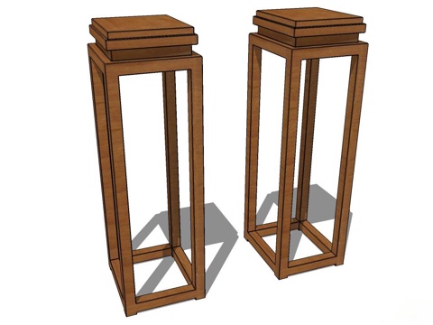 角几 边几 花几 实木花几su模型