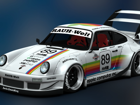 现代跑车 保时捷911 豪车 轿跑su模型