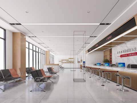 现代极简其他文化空间_社区活动中心_社区大厅_现代社区服务大su模型