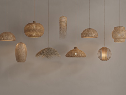  侘寂吊灯3d模型 