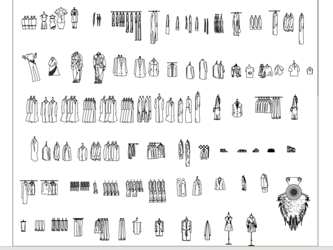 衣服玩偶模块cad施工图