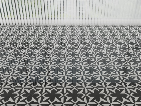  现代石材地面拼花3d模型 