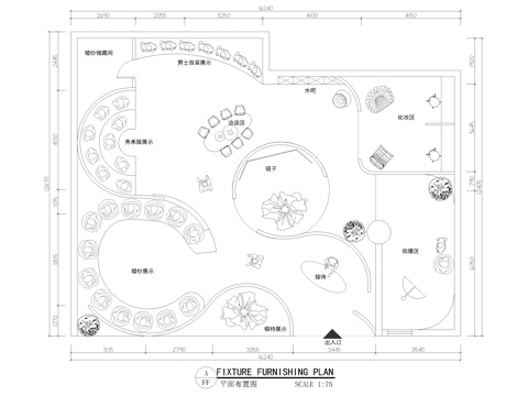现代婚纱馆平面布置图cad施工图