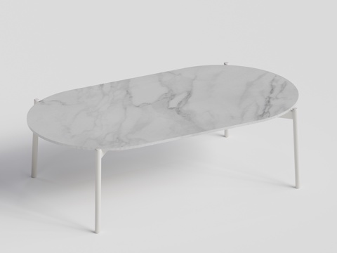 现代亚蒂 户外茶几 长茶几 岩板大理石茶几su模型