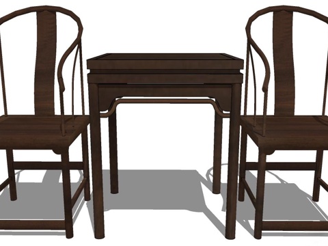 实木桌椅 实木椅子 实木桌子 椅子 桌子 茶几su模型