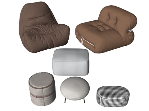 现代单人沙发座椅su模型