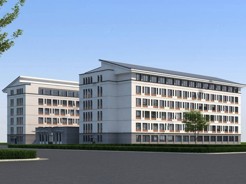 新中式学校宿舍楼 学校建筑su模型