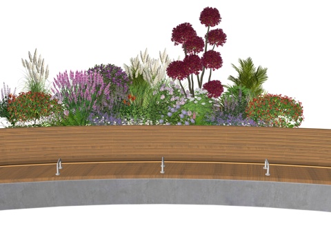 现代植物组合椅子su模型