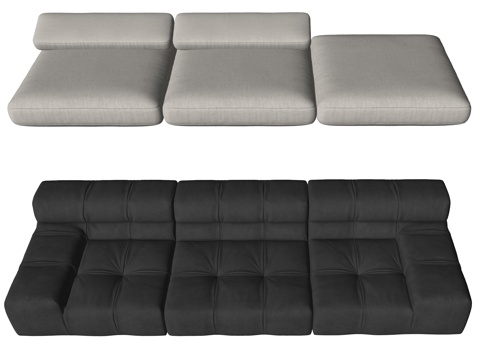 现代多人沙发座椅su模型