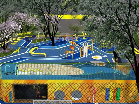 现代公园 体育运动运动公园su模型
