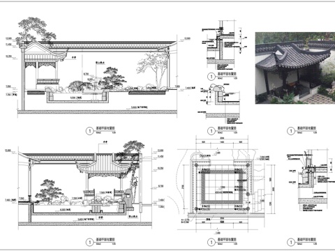 半亭廊架节点图cad施工图
