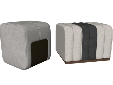 现代单人座椅坐凳su模型