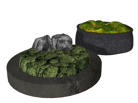 现代植物装饰摆件su模型