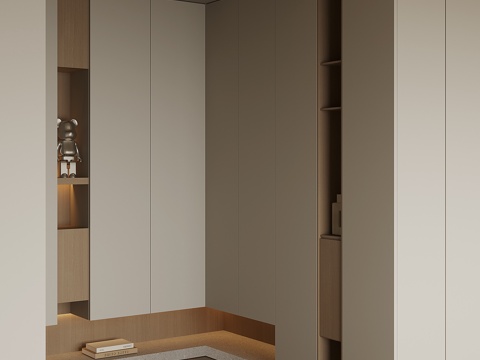 现代转角鞋柜su模型