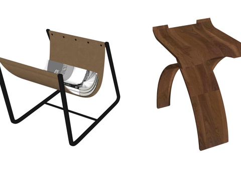 现代单人座椅su模型