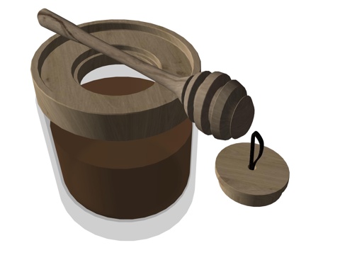 现代厨房蜂蜜调料su模型