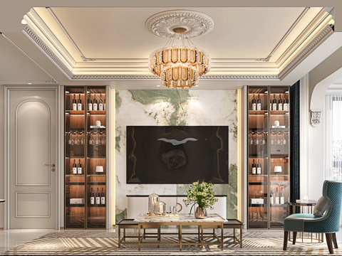  客厅餐厅书房厨房3d模型 