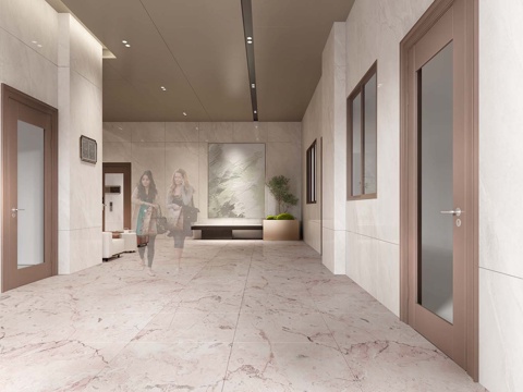  住宅入户门厅3d模型 