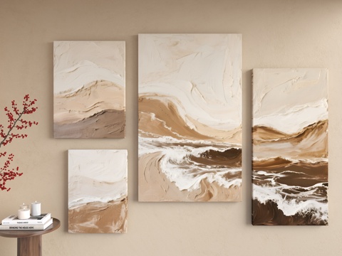 装饰画 浮雕挂画 宅寂装饰画 艺术装饰画 抽象装饰画 奶油风su模型