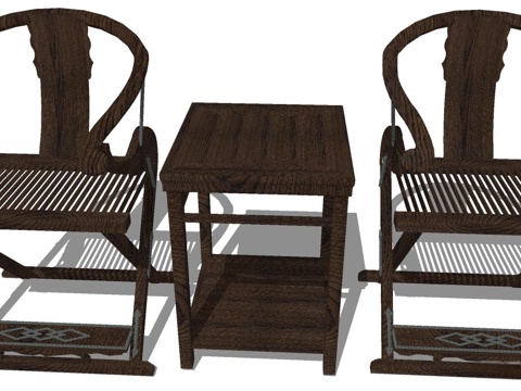 实木桌椅 实木椅子 实木桌子 椅子 桌子 茶几su模型