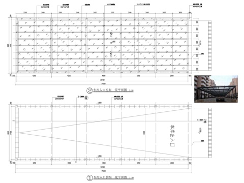 车库入口构架详图cad施工图