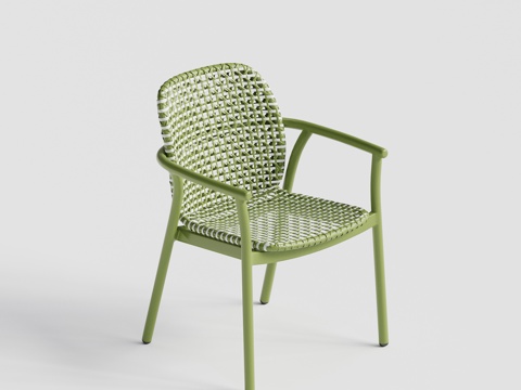 KUN DESIGN 现代椅 户外椅 庭院金属 镂空餐椅su模型