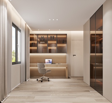  现代书房 书桌吊柜 现代衣柜3d模型 