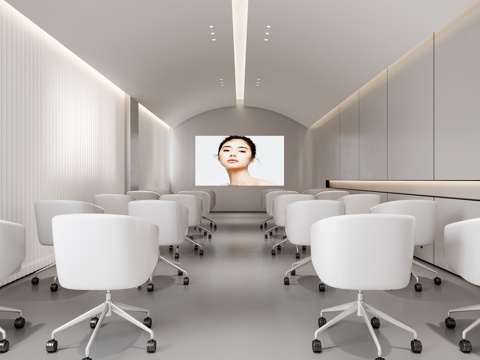  工装空间 办公室空间 现代会议室 科技会议室 大会议室 多人3d模型 