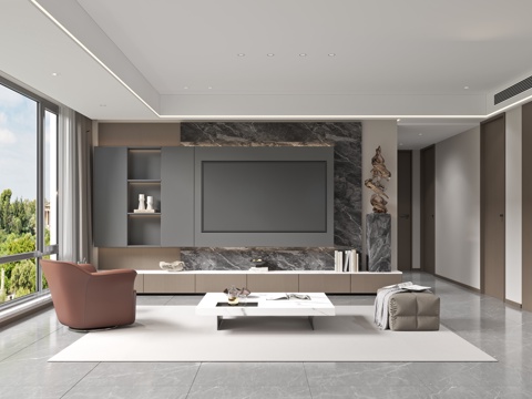  意式客厅 电视背景墙  鞋柜 电视柜3d模型 