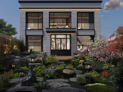  庭院景观花园3d模型 