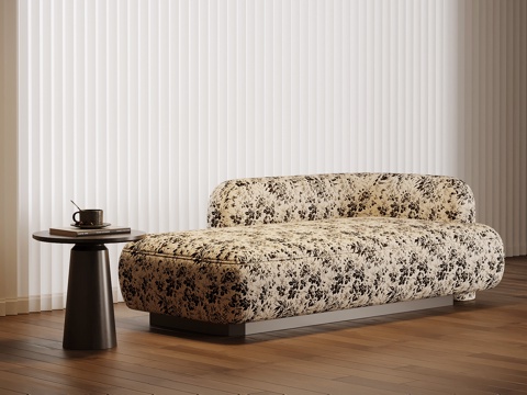 现代中古风贵妃椅 沙发椅su模型