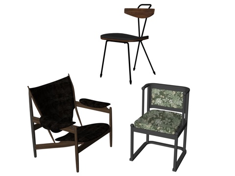 现代单人座椅su模型