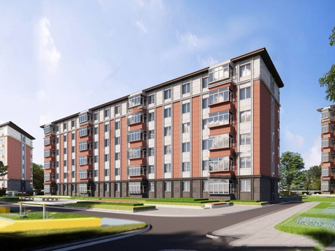 新中式多层住宅 住宅楼建筑su模型