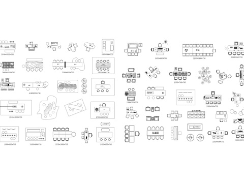 茶桌椅泡茶台图库cad施工图