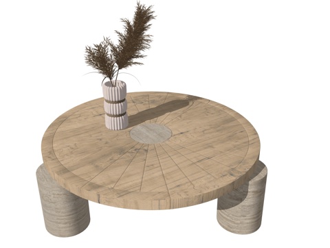  现代茶几su模型 