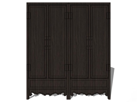 衣柜 实木衣柜 家用衣柜 储物柜su模型