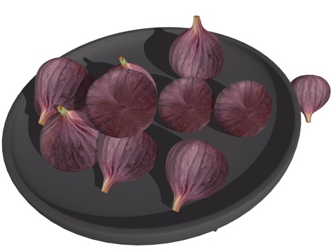 现代厨房美食水果su模型